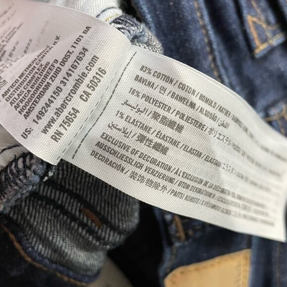 Abercrombie Fitch Low rise cuffed denim jean shorts dark Wash stretch women 0 25 - Picture 11 of 12